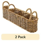 (2 pack) Better Homes & Gardens Beige & Black Resin Rattan Oval Caddy | Walmart (US)