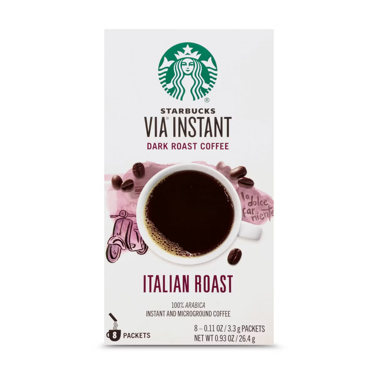 Starbucks VIA Box of Instant Coffee Dark Roast Packets — Italian Roast — 100% Arabica — 8ct... | Target