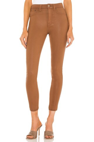 PISTOLA Aline High Rise Skinny in Coated Cognac from Revolve.com | Revolve Clothing (Global)