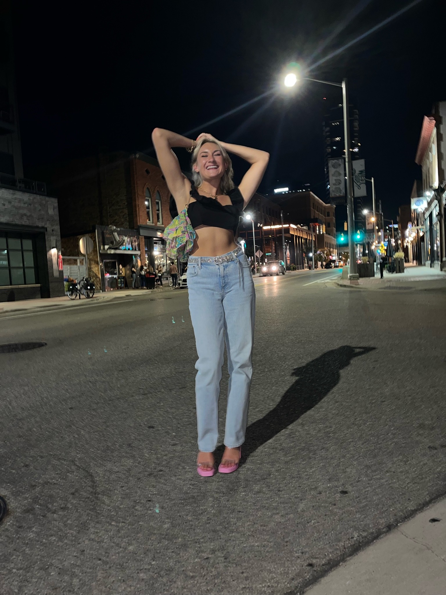 Night on the town ⚡️⚡️Wearing a 28 in Abercrombie, 8.5 in the shoes, and a medium top and feeling like that girl with the rhinestone belt ⚡️⚡️

#LTKshoecrush #LTKsalealert #LTKfit