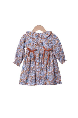 Fall Floral Bow Dress | The Smocked Flamingo