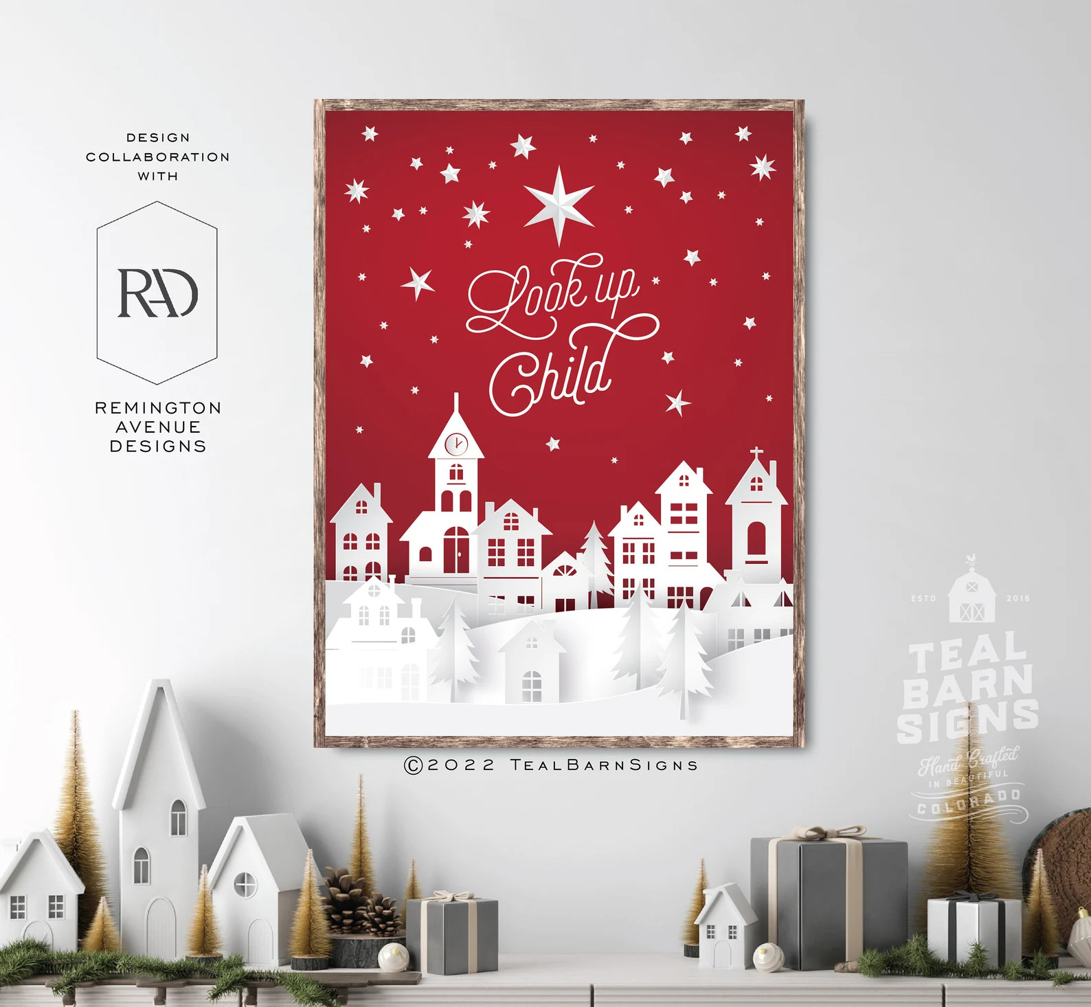 Look Up Child Sign -- Remington Avenue, Christmas Village, Silhouette, Winter Wall Art | Etsy (US)