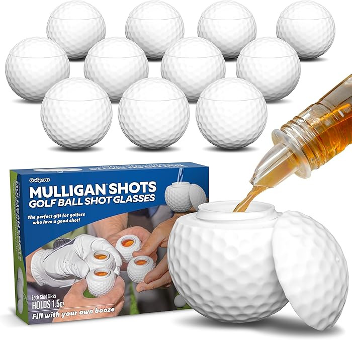 GoSports Mulligan Shots Golf Ball Shot Glasses with Lids - 12 Pack - Funny Golf Gifts for Men | Amazon (US)