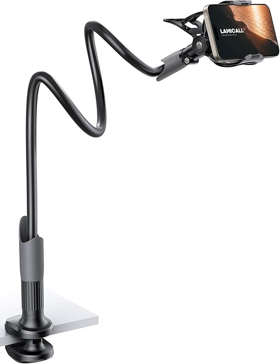 Lamicall Gooseneck Phone Holder for Bed - Cell Phone Mount Clamp Clip, Flexible Long Arm, Overhea... | Amazon (US)