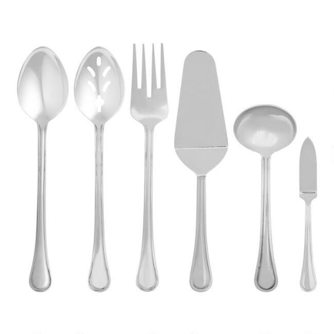 Silver Buffet Serving Utensils 6 Piece Set | World Market