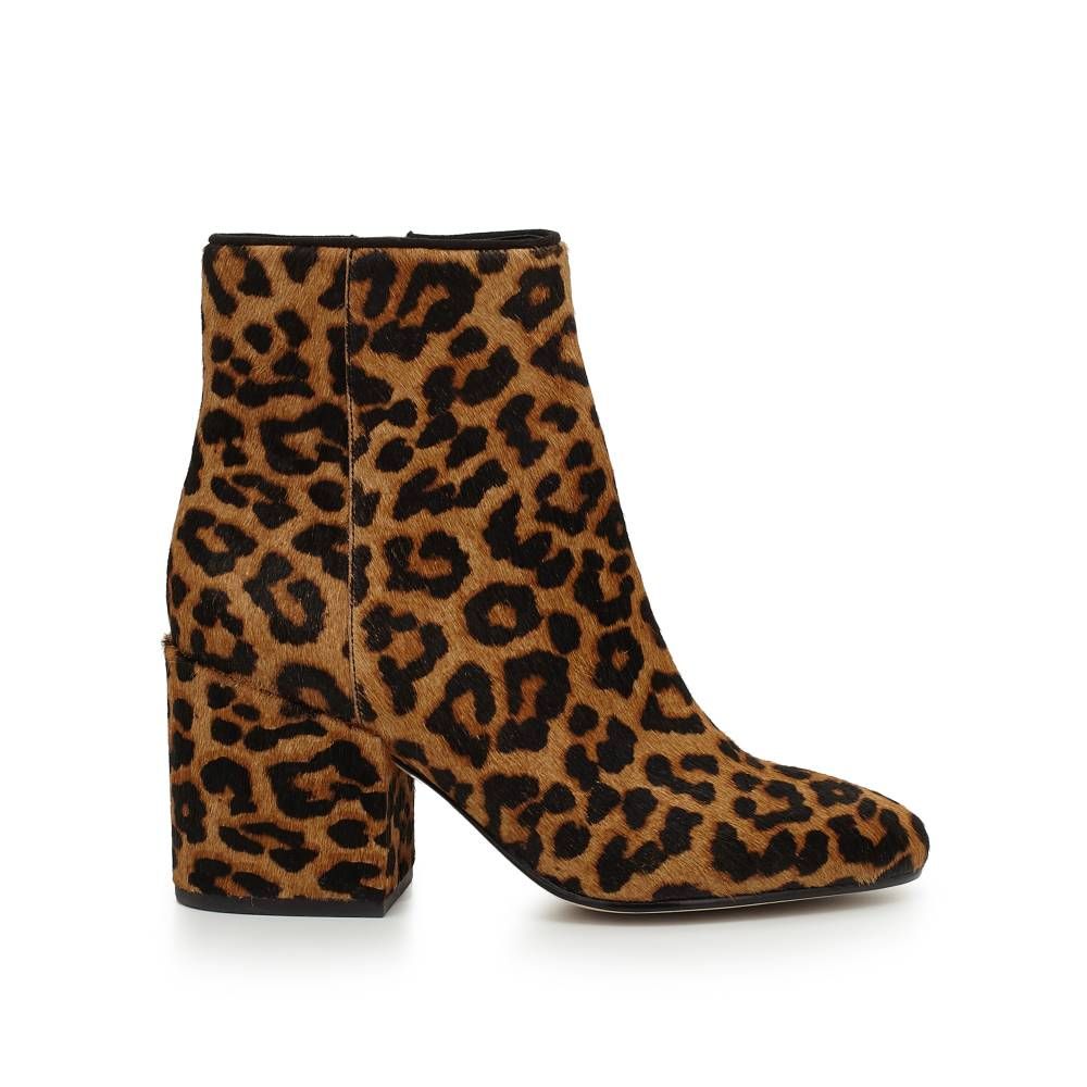 Sam Edelman Taye Heeled Ankle Bootie, Leopard Brahma, size 5.0 | Sam Edelman
