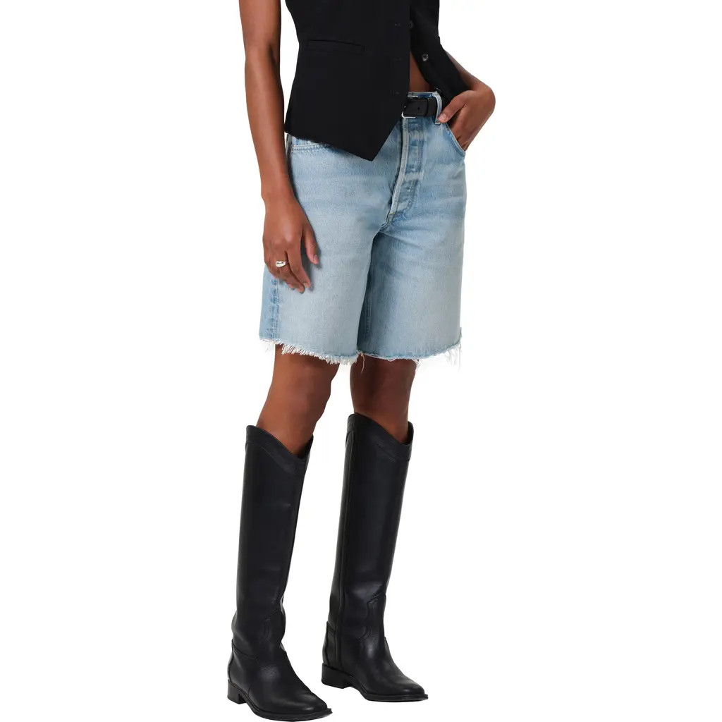 Citizens of Humanity Ayla Distressed High Waist Cutoff Denim Bermuda Shorts in Bianca at Nordstrom, Size 23 | Nordstrom