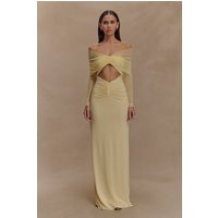 Rafaella Slinky And Mesh Maxi Dress / Lemon | MESHKI | M | MESHKI US