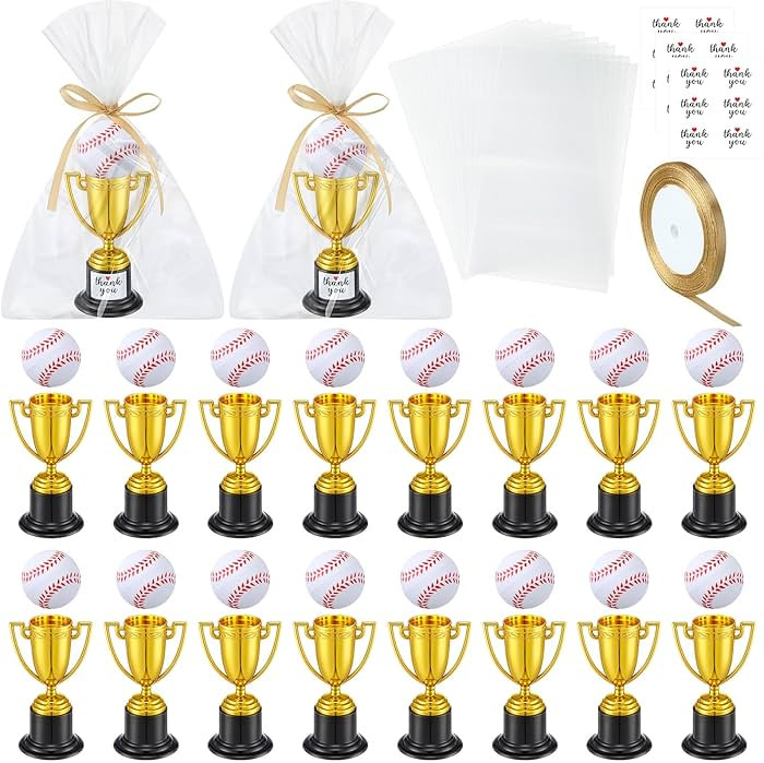 16 Set Sports Party Favors Include 16pcs Small Trophies Bulk and 16pcs Mini Sports Stress Ball 16... | Amazon (US)