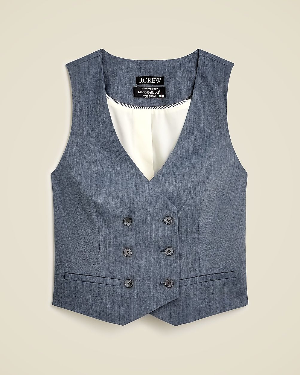 Double-breasted vest in gauzy Italian wool blend | J. Crew US