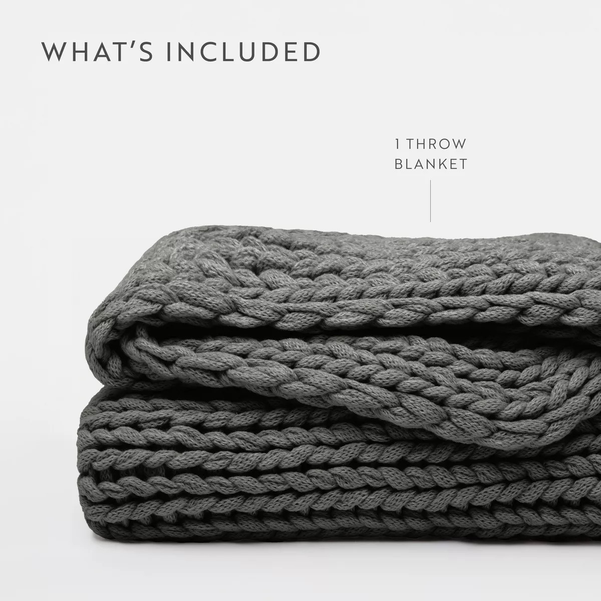 Chunky Knit Throw Blanket Braided, Soft & Cozy - Becky Cameron, Gray, Throw | Target