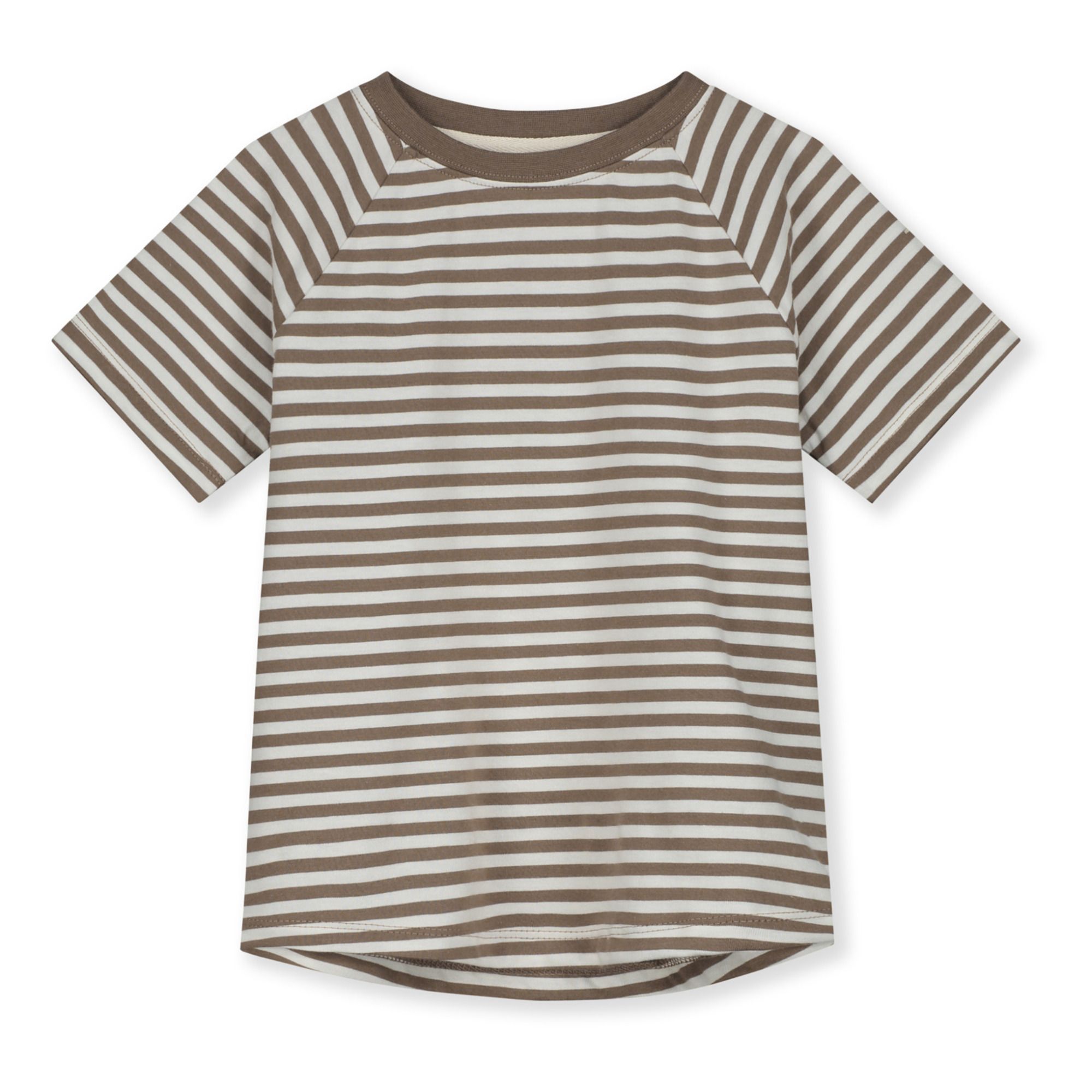 Gray Label - Organic Cotton Striped T-Shirt - Taupe brown | Smallable | Smallable