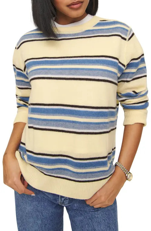 Reformation Oversize Cashmere & Wool Sweater in Parmesan Multi Stripe at Nordstrom, Size Large | Nordstrom