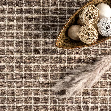 Brown Melrose Checked  6' x 9' Area Rug | Rugs USA