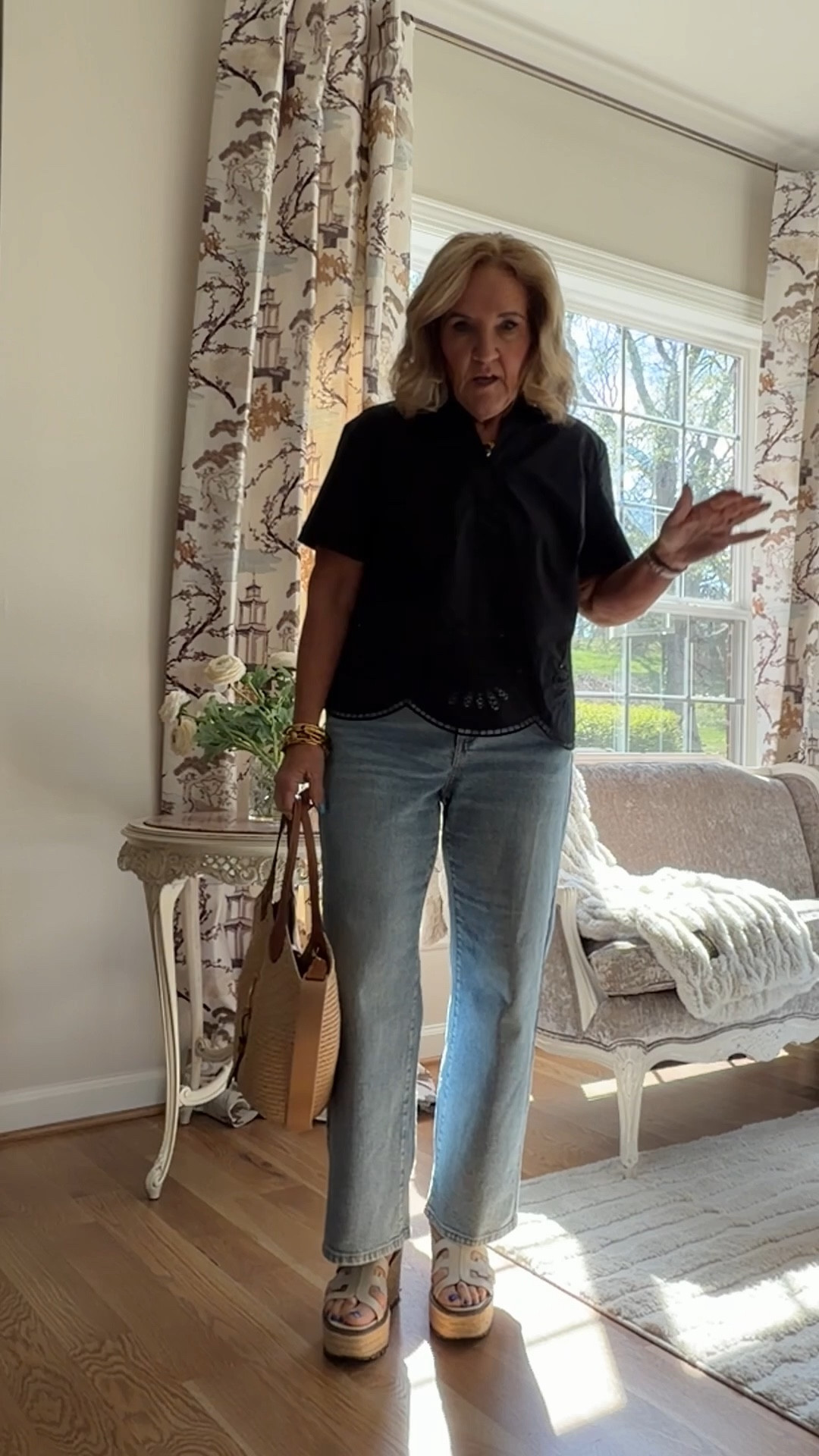 Top size medium petite
Jeans 8 petite 
10% off my bag with code NANETTE


#LTKSaleAlert #LTKPetite #LTKOver40