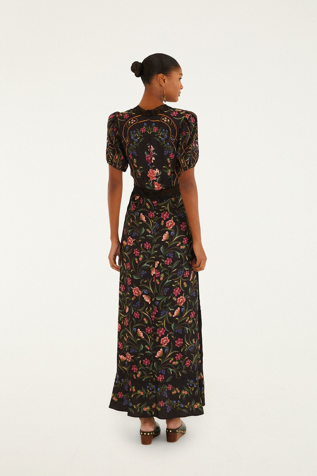 Black Belle Garden Lenzing\ufffd Ecovero\ufffd Viscose Maxi Dress | FARM Rio | FarmRio (US)