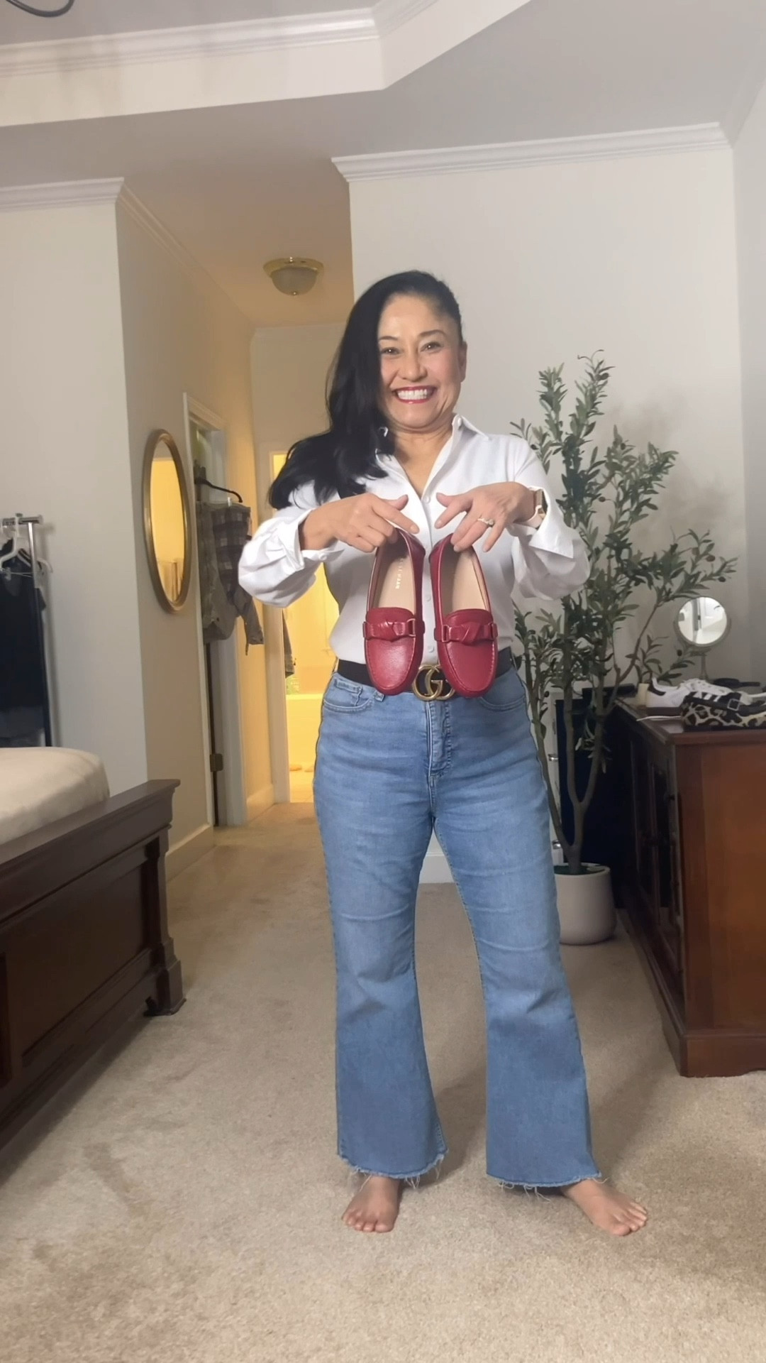 Style Dilemma Solved (almost)! I’m putting together this classic-meets-casual look — crisp white shirt, flared denim, and my favorite statement belt — but I can’t decide which pair of shoes completes the vibe! 

Help me out: 1️⃣ Cole Haan 2️⃣ Mia 3️⃣ Franco Sarto 4️⃣ Adidas

Which would you choose to finish the look? Drop your pick in the comments!

#OOTDInspo #StyleChallenge #LTKStyle #EverydayChic #FashionMadeEasy

#LTKStyleTip #LTKShoeCrush