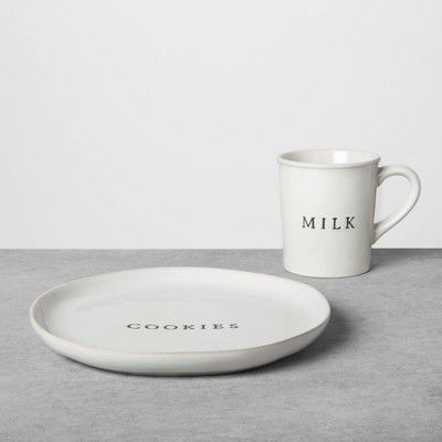 Cookie Plate & Milk Set Sour Cream - Hearth & Hand™ with Magnolia | Target