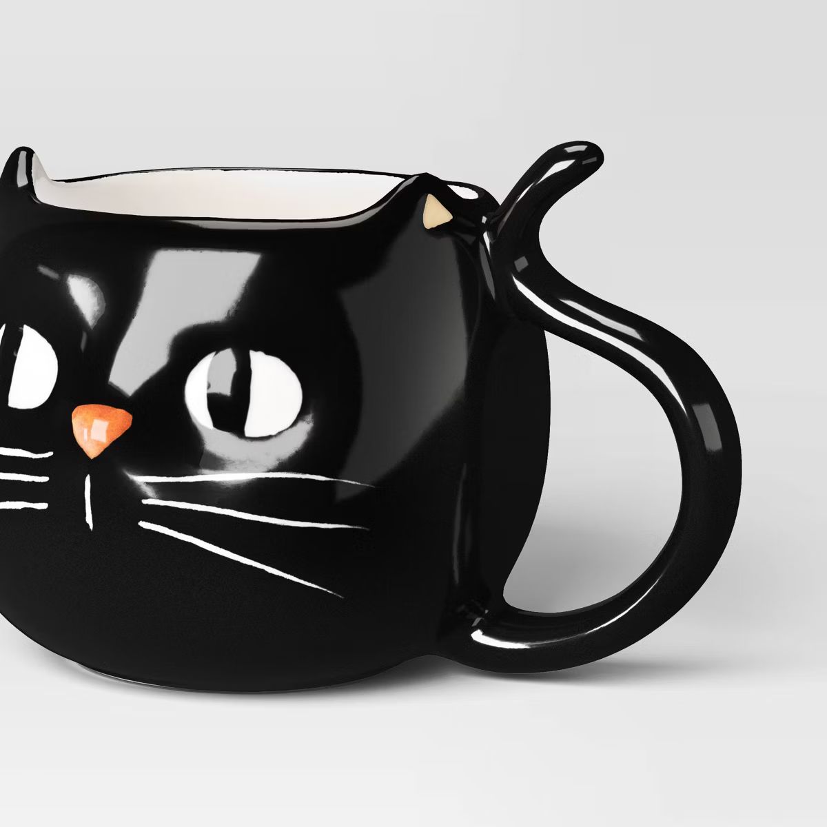 15.5 fl oz Halloween Stoneware Figural Cat Mug Black - Hyde & EEK! Boutique™ | Target