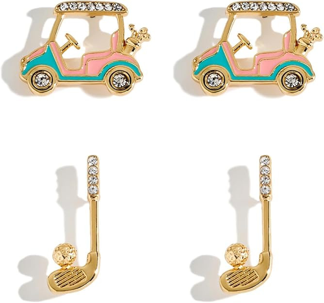 Sport Themed Statement Earrings 2 Pairs Novelty Stud Earrings for Women Sports Jewelry Gift | Amazon (US)