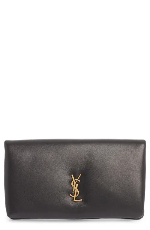 Saint Laurent Large Calypso Leather Continental Wallet in Noir at Nordstrom | Nordstrom