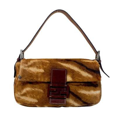FENDI Baguette Brown Pony Hair Shoulder Bag | eBay US