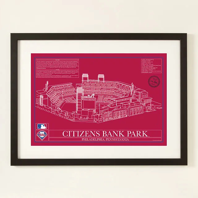 Large MLB Stadium Blueprints - Team Colors | UncommonGoods