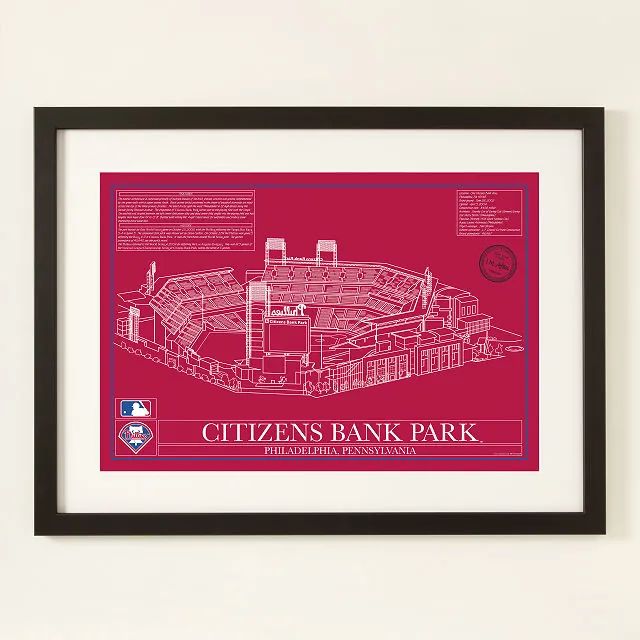 Large MLB Stadium Blueprints - Team Colors | UncommonGoods