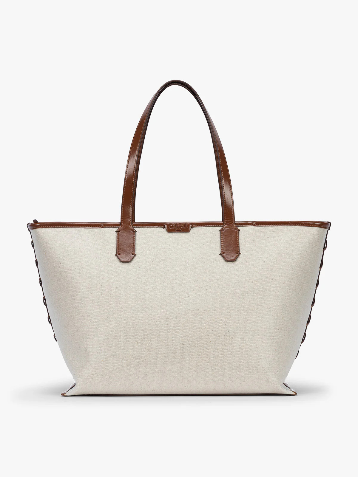 Colette 15" Canvas Laptop Tote in Natural Brown | CALPAK