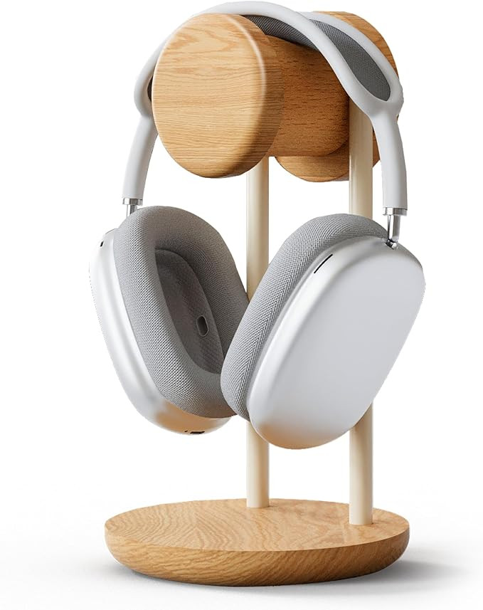 Fenge Headphone Stand for Desk, Nature Wood & Metal Headphone Holder with Storage Base, Desktop H... | Amazon (US)