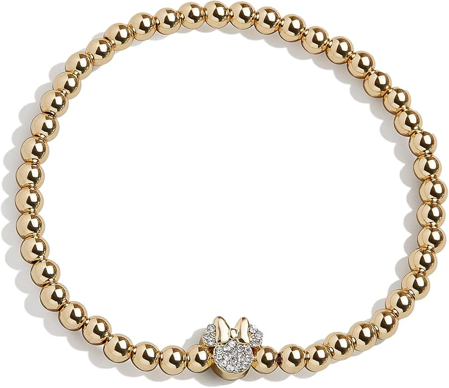BaubleBar Minnie Mouse Disney Pavé Pisa Bracelet - Gold-Plated Beaded Stretch Bracelet with Jewe... | Amazon (US)
