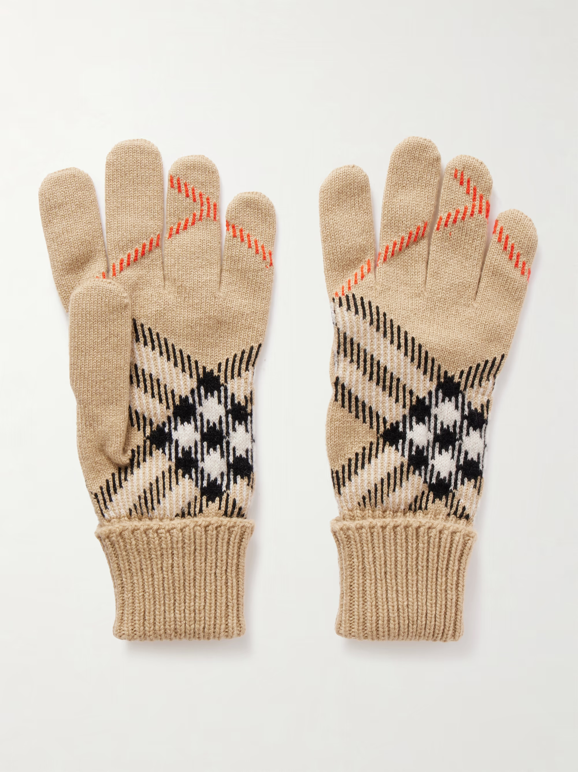 Checked cashmere-blend gloves | NET-A-PORTER (UK & EU)