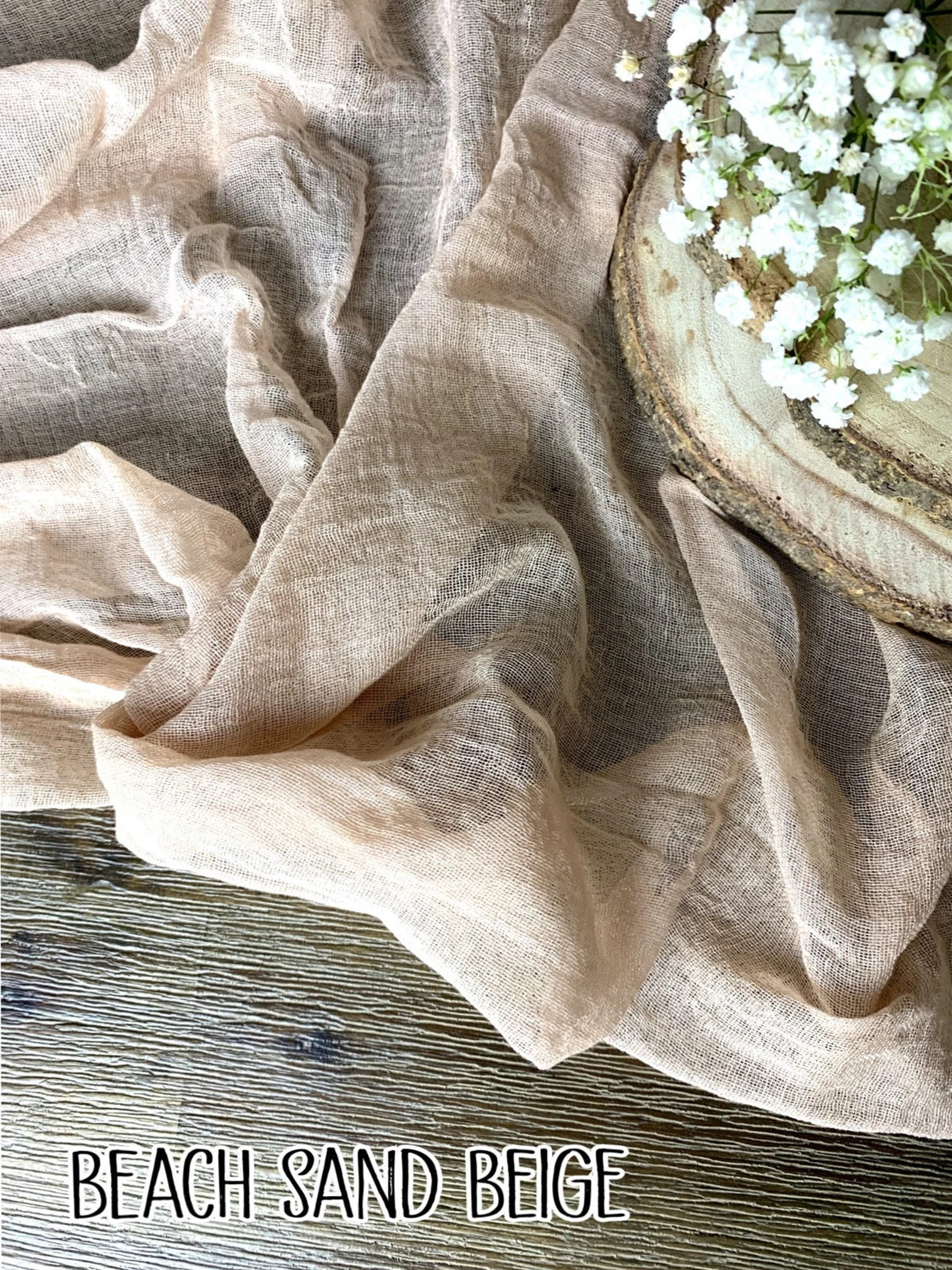 Beige Gauze Table Runner, Boho Wedding Decor, Beige Cheesecloth, Colored Gauze Runner, Rustic Wed... | Etsy (US)