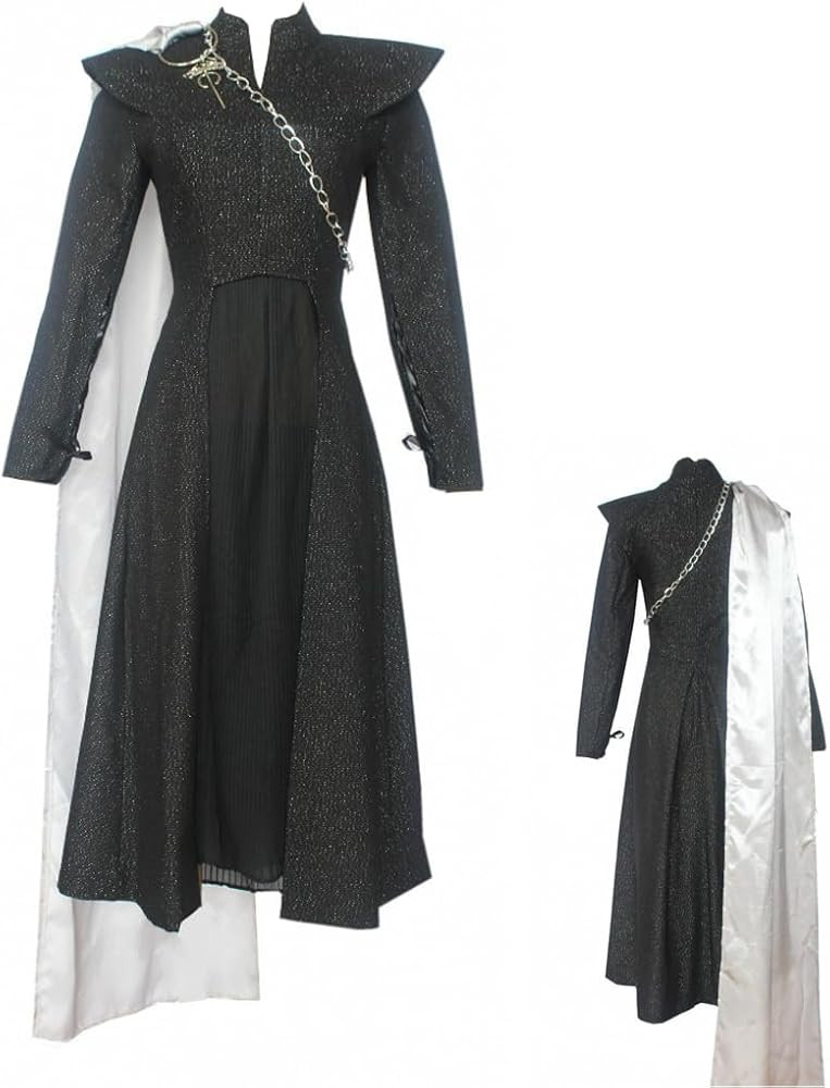 Daenerys Targaryen Cosplay Dress Robe Uniform with Brooch Women Daenerys Dragon Halloween Party C... | Amazon (US)