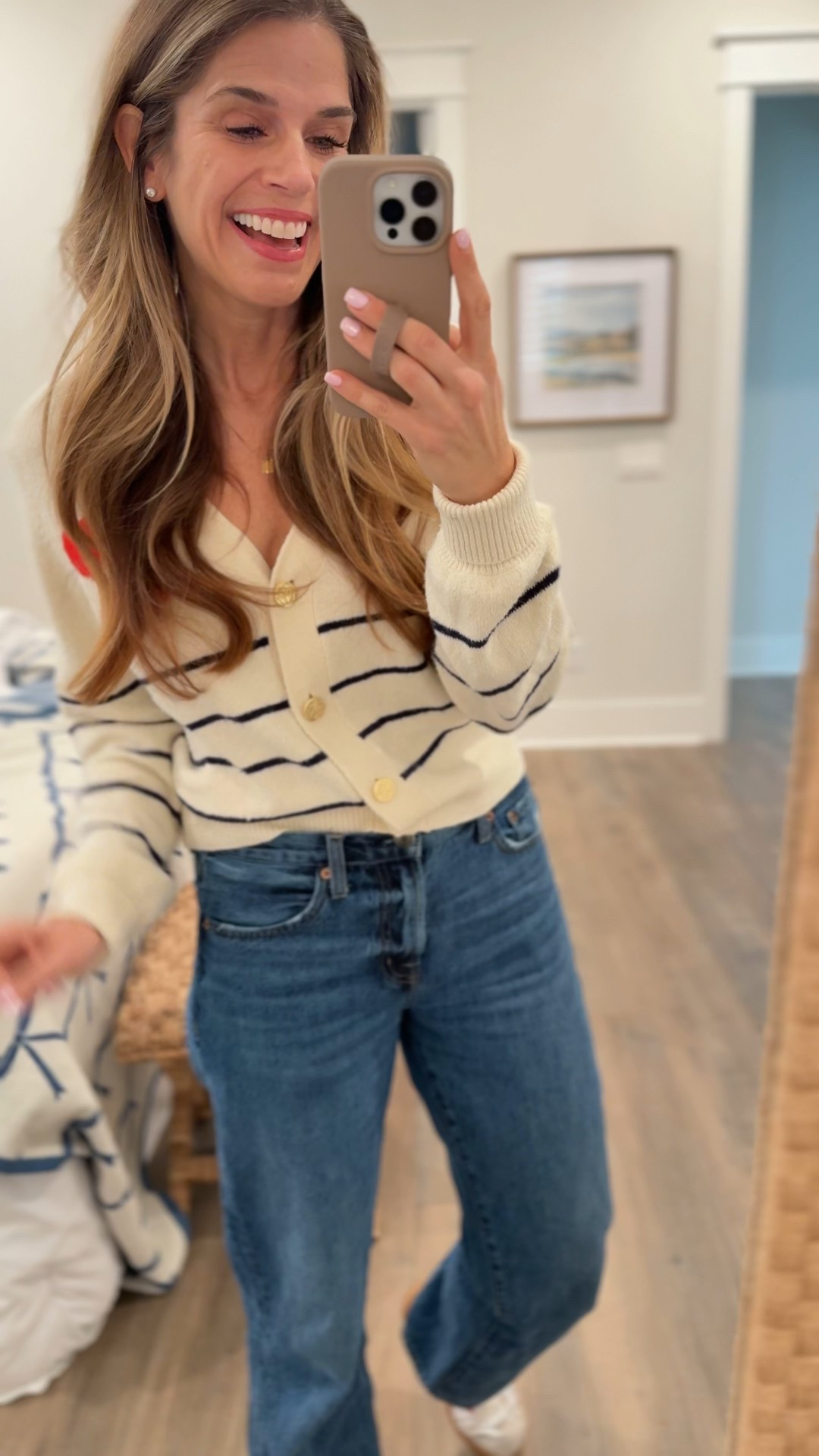 Draper James heart and striped sweater. Pistola jeans 

#LTKSeasonal #LTKOver40 #LTKootd