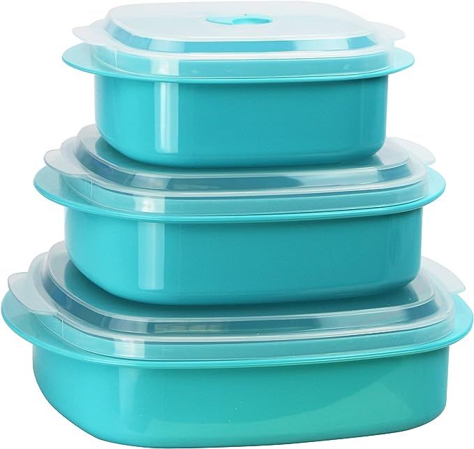 Calypso Basics by Reston Lloyd 6-Piece Microwave Cookware, Steamer and Storage Set, Turquoise | Amazon (US)