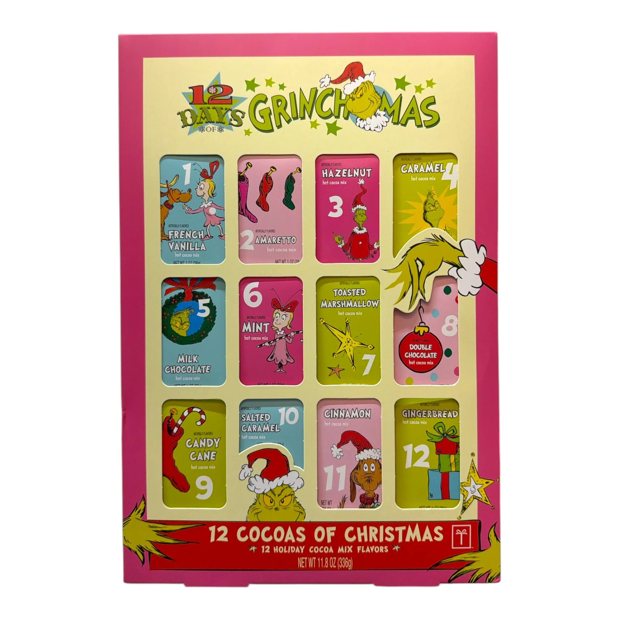 12 Days of Grinchmas Hot Cocoa Gift Set, 11.8 oz Holiday Drink Mix Assortment | Walmart (US)