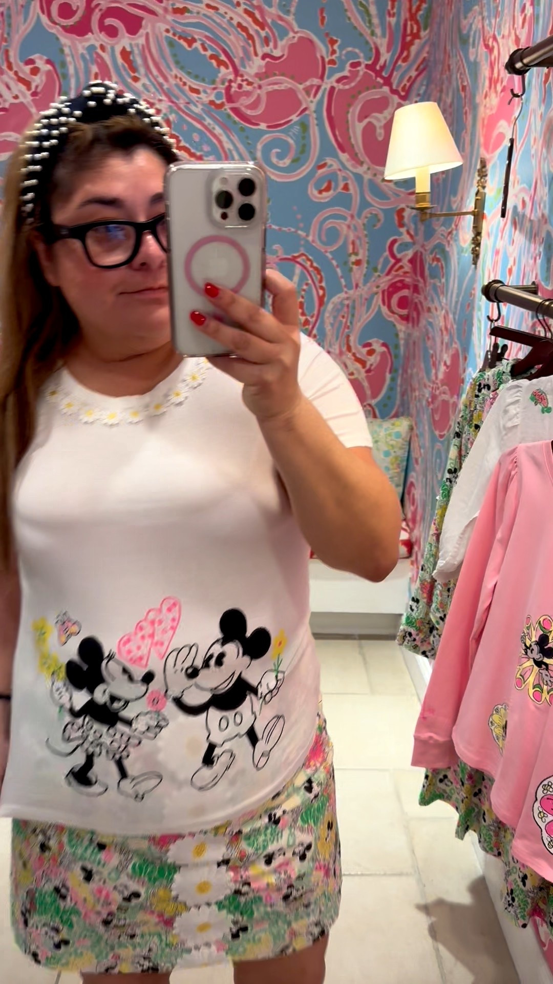 Lilly Pulitzer Disney Throwback
In medium Clairmont shirt for fitted look and size 14 skort #disneystyle #lillypulitzer 

#LTKOver40 #LTKMidsize #LTKTravel