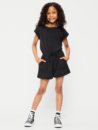 Short-Sleeve French Terry Utility Romper for Girls | Old Navy (US)