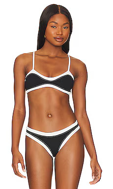 Aquamanile Two Tone Bikini Top in Black & White from Revolve.com | Revolve Clothing (Global)