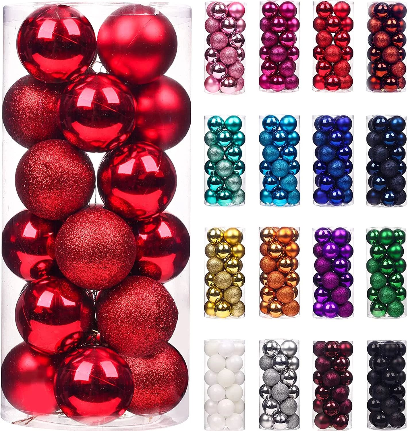 24Pcs Christmas Balls Ornaments for Xmas Christmas Tree -Shatterproof Christmas Tree Decorations ... | Walmart (US)