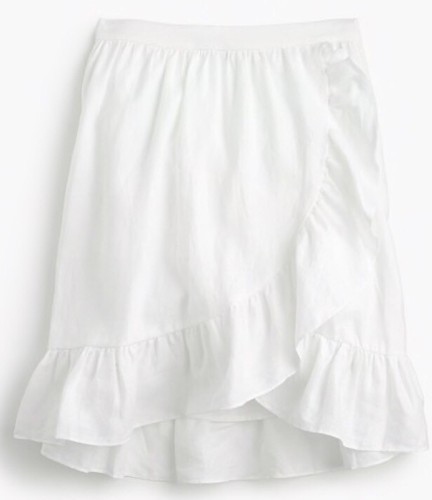 New J.Crew Linen Ruffle Skirt White Knee Length Sz triple Zero 000 G4590 $79.50 | eBay | eBay US