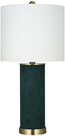 Amazon Brand – Rivet Modern Suede Table Lamp, LED Bulb Included, 25"H, Dark Green | Amazon (US)