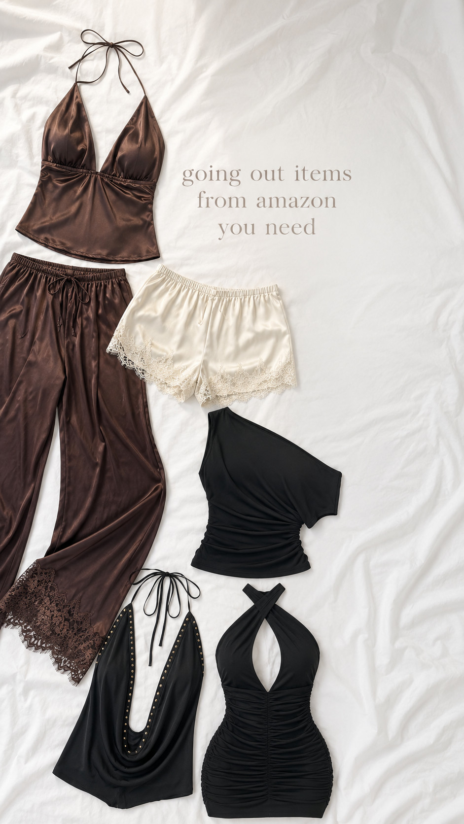 going out items from amazon you need 🤎✨ these finds are perfect for dinner plans, date night, girls night, concerts, vacation nights, and every last-minute going out outfit. obsessed with the satin pieces, lace details, black tops, and little black dress moment — everything looks so elevated but is still easy to style. comment “going out” and i’ll send the links 🫶

#amazonfinds #amazonfashion #goingoutoutfit #goingouttops #datenightoutfit #girlsnightoutfit #amazonfavorites #amazonmusthaves #nightoutoutfit #ltkfinds #affordablefashion #amazonstyle #concertoutfit #vacationoutfits #collegegirlstyle
 

 #LTKgrwm #LTKootd #LTKSaleAlert