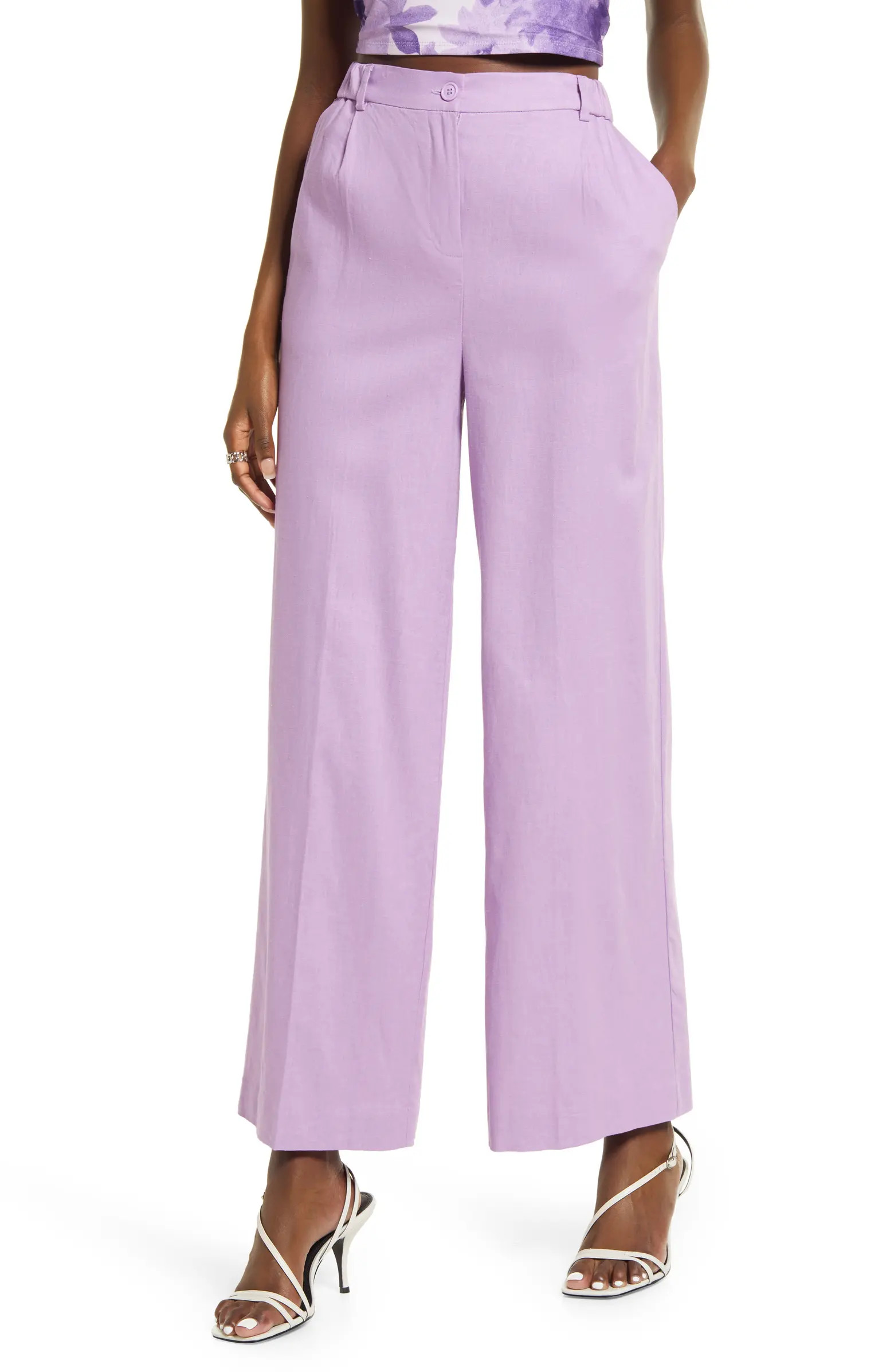 Open Edit Linen Blend Trousers | Nordstrom | Nordstrom