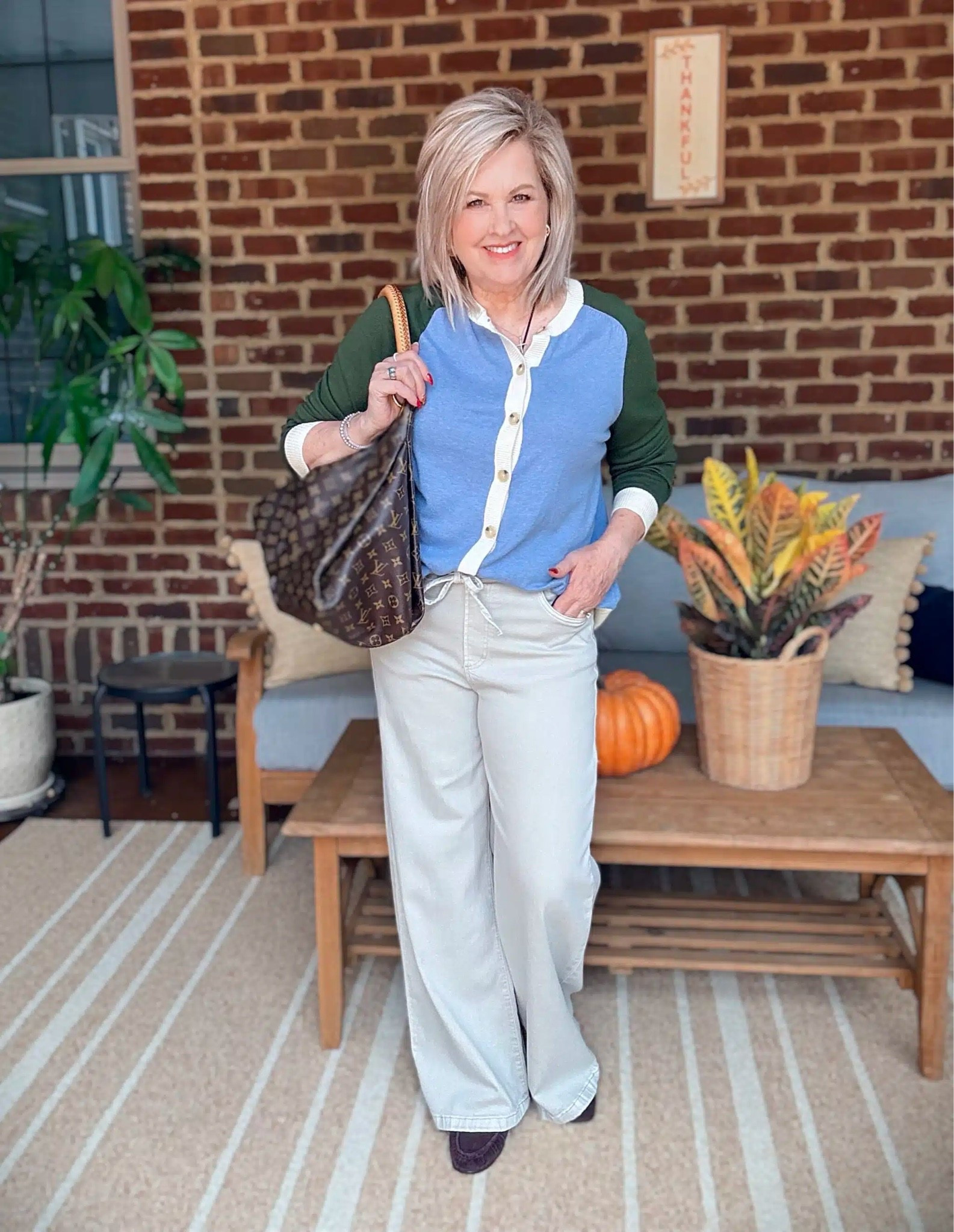 This outfit is casual, but still fun and put together. My cardigan is the star of this outfit with the colorblocking. My pants are a size medium and my cardigan is a size large. My loafers fit true to size.

#LTKOver40 #LTKWorkwear #LTKootd