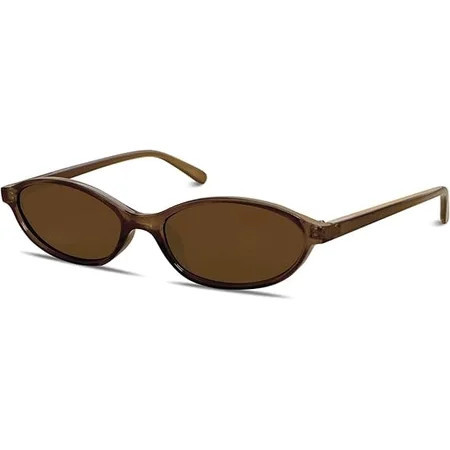 Retro Oval Sunglasses for Women Chic Cat Eye 90s Sunnies Lightweight Narrow Shades Trendy UV protection Sun Glasses | Walmart (US)