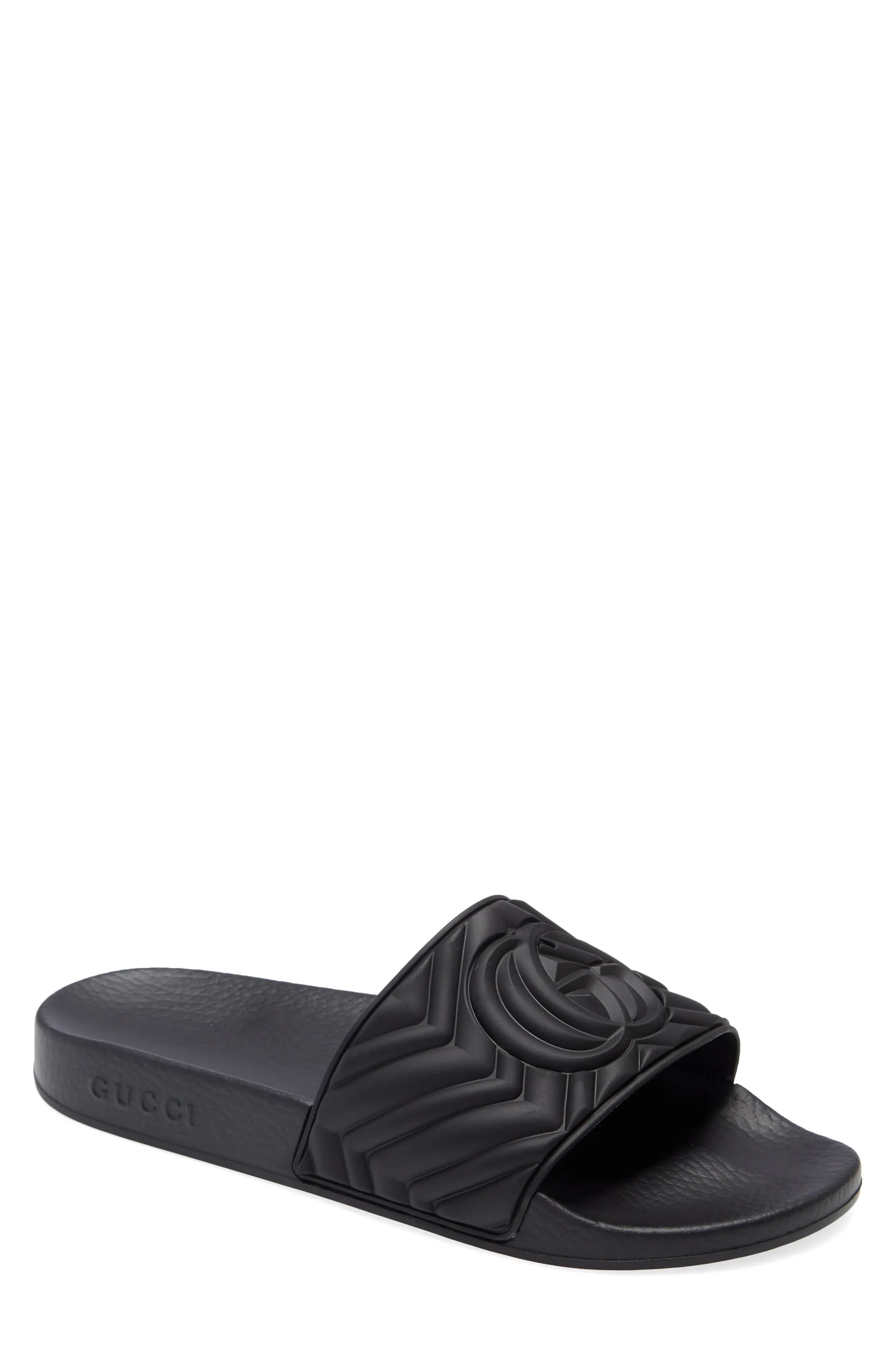 Gucci Matelasse Slide Sandal in Black at Nordstrom, Size 9Us | Nordstrom