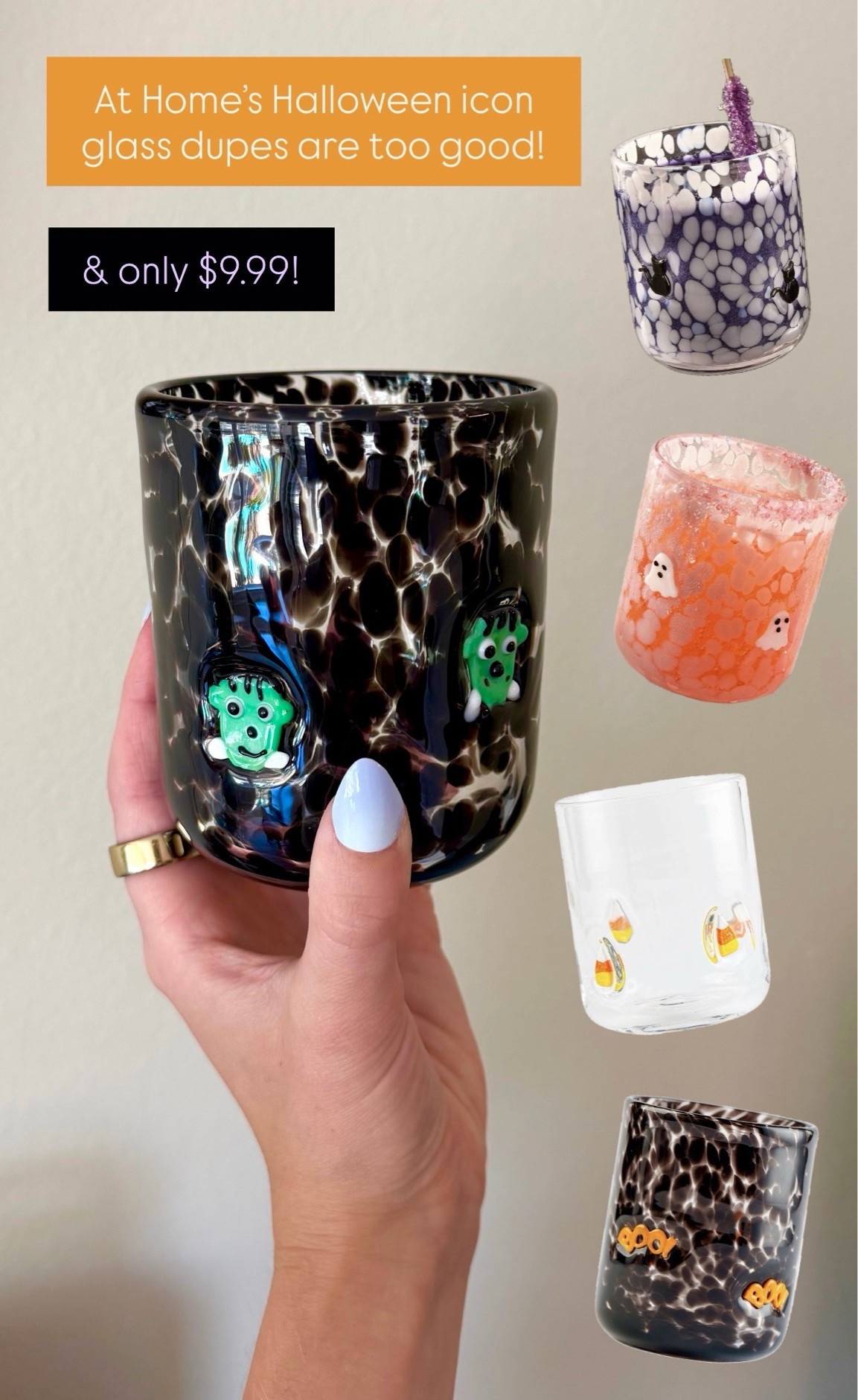 At Home Halloween glasses. Halloween glass cups. Halloween kitchen. Fall kitchen. Halloween kitchen decor.

#LTKSeasonal #LTKHome #LTKfoodie
