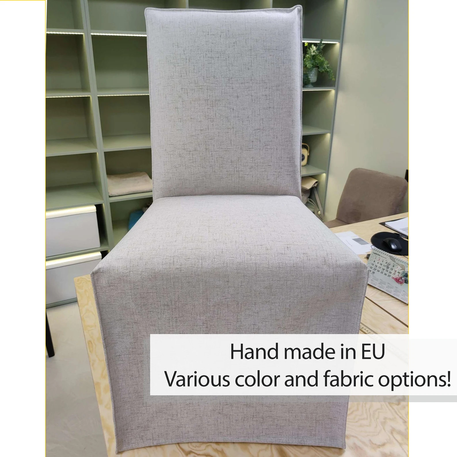 BERGMUND Chair Cover With French Seams Long Skirt - Etsy | Etsy (US)